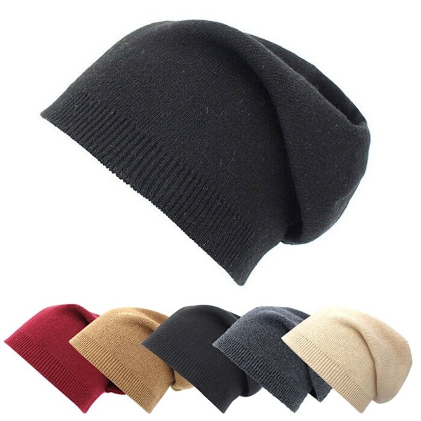 Tunn stickad yllehatt Pulloverkeps CAP Black