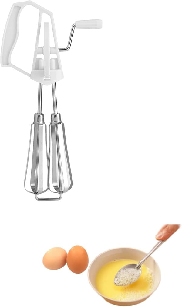 Rostfri Handmixer för Vispad Grädde och Kakbakning Vit Kök Mixer Stavmixer
