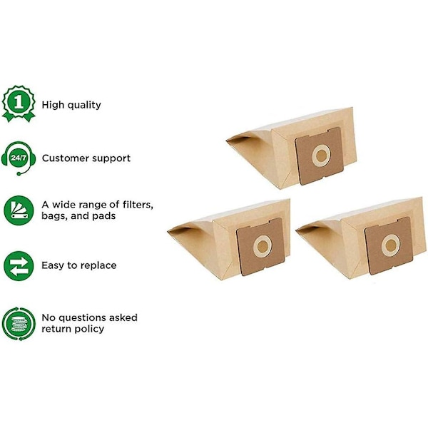 sunrain Kompatibel med valpdammsugare Tillbehör Papperspåse Soppåse Dammpåse Kartong 110*100mm
