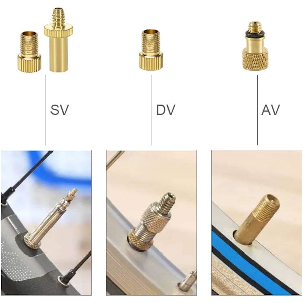 Sykkelventiladapter, 16 stk. Messing Sykkelpumpeadaptere, Ballpumpe Nål, Oppblåsbare Leker Dyseblåseradapter, Luftpumpetilbehør for Sta