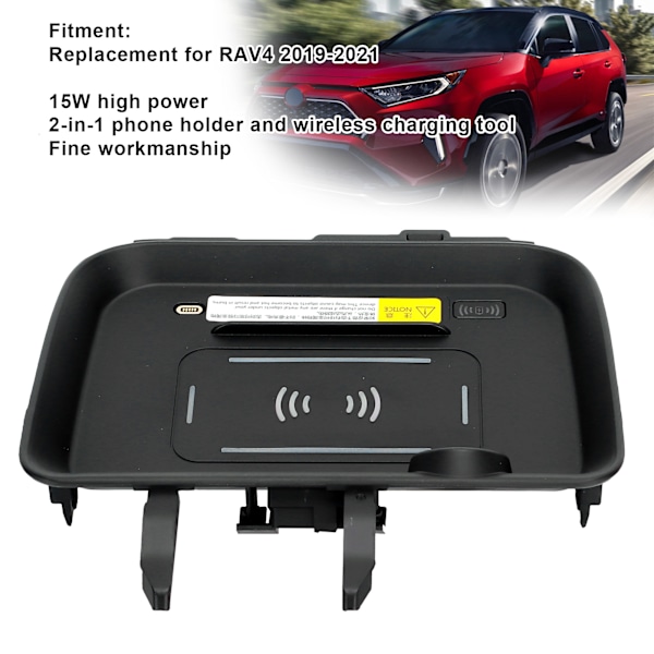 15W langaton autolaturi 2-in-1 pikalataustyökalu, korvaa RAV4 2019-2021