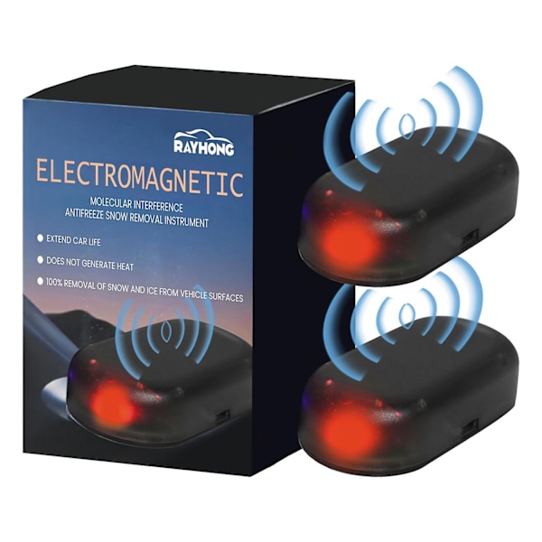 2 stk Isfjerner for Bil Bærbar Mini Universal SUV Lastebil Kjøretøy Bil Vindusglass Vinter Elektromagnetisk Molekylær Interferens Frostbeskyttelse