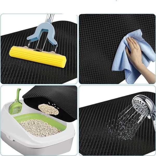 Cat Litter Mat for Litter Box, Multiple Sizes, Non-Slip, Easy to Clean brown 60*45