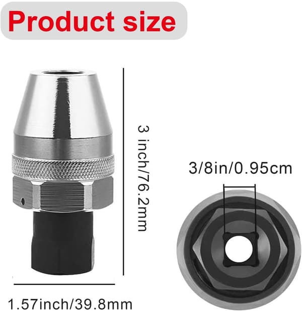 3/8 tommer boltfjerner i legeret stål passer til 6-13 mm diameter, ødelagt, malet og rusten boltfjerner, universelt boltfjerningsværktøj
