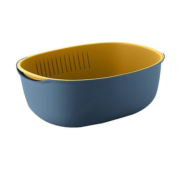 Siiviläkulhosetti, tukeva salaattikulho keittiöön pastaa, vihanneksia, hedelmiä, nuudeleita ja lihaa varten, BPA-vapaa, konepesun kestävä, oranssi valkoinen