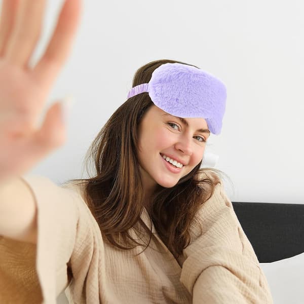Mjuk Sovmask Satinfoder Ögonskydd För Kvinnor Män Ögonbindel Blockera Ljus Tupplur Gåva Ros Violett 2-pack