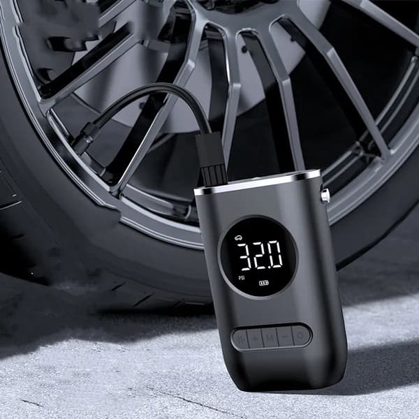 Bærbar elektrisk cykelpumpe - 10,3 bar USB genopladelig luftkompressor til scootere, biler og cykeldæk