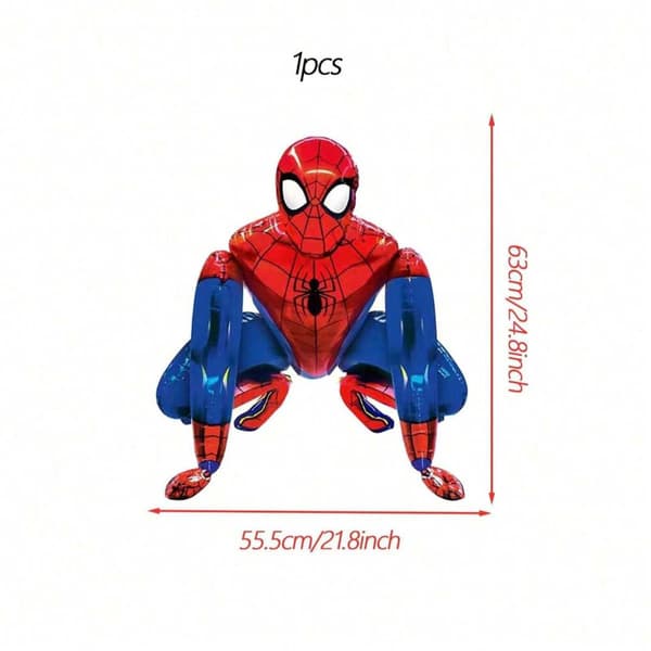 Spider-Man Tema Fødselsdagsfest Dekorationssæt, Vimpelbanner Kagepynt og Folieballoner til Børnefest