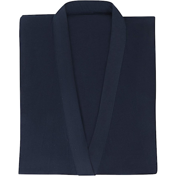 Herr Kimono Badrock Lätt Bomull Kimono Badrock Badrockar Lång Badrock Pyjamas Nattkläder Nattlinne Med Ficka Navy Blue L