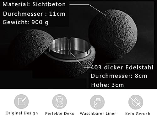 Stängd cementaskkopp inomhus och utomhus Original anti-vind design