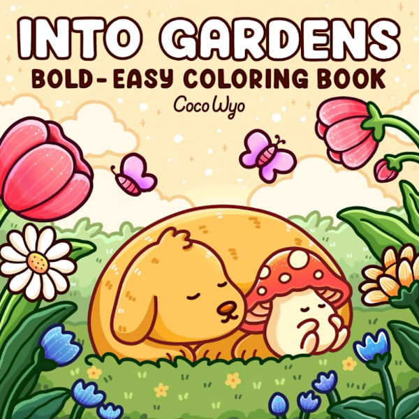Ind i Haver: Fed & Let Coloringbog med Planter, Blomster og Søde Dyr til Voksne og Teenagere