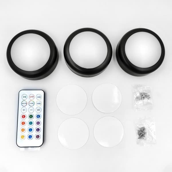 LED-spotlights 13 farger dimmer fjernkontroll 3-pakning 3-pack 174