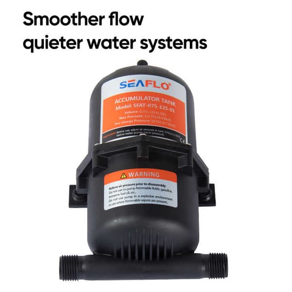 0,75 liters trykbeholder vandpumpe med flowkontrol 125 psi