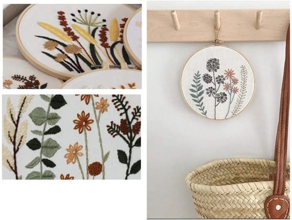 DIY Blomstermønster Broderikit Sirkel Broderi Korssting S301