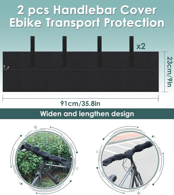 stk. Styebeskyttelse Ebike Transportbeskyttelse, (91x23 cm) Bredere Utvidet Styebeskyttelse Styrehette Styebeskyttelse for Sykkel, B