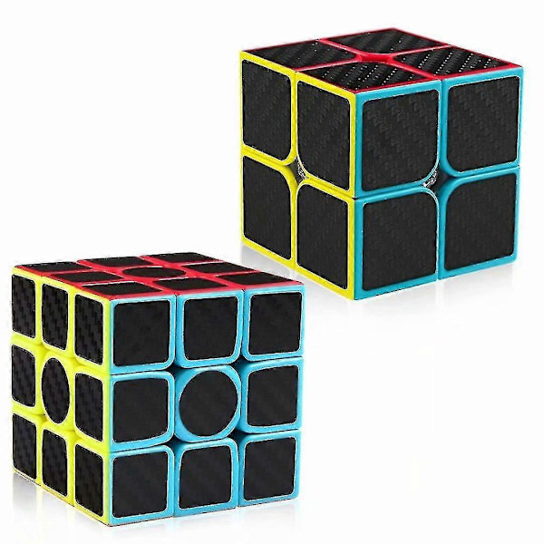 Karbonfiber 2x2 3x3 Speed Cube Bundle, Magic Cube Puslespill Leker Barn[YATOY]