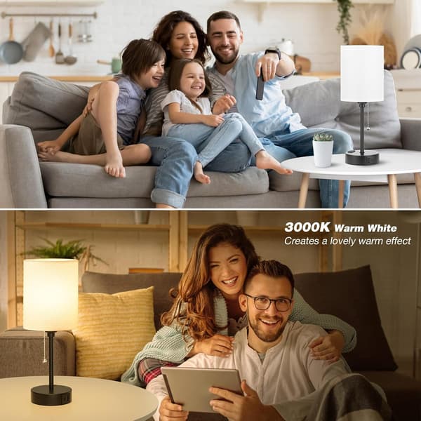 LED sängbordslampa med tygskärm och dragkedja, stämningsfull bordslampa för sovrummet