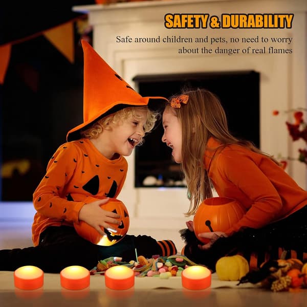 6 stykker Halloween gresskarlys med fjernkontrolltimer Led gresskarlys batteridrevne gresskarpatlys lanternelys (oransje)