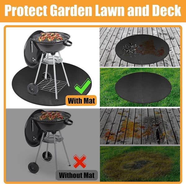 48 Fire Pit Mat för Solo Stove Bonfire Rund Brandsäker Eldstad Matta under Eldstad Camping Spis Matta för Solo Stove Tillbehör Under Grill