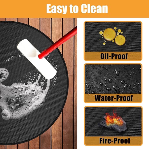 48 Fire Pit Mat for Solo Stove Bonfire Round Fireproof Fire Pit Mat under Fire Pit Camping Stove Mat for Solo Stove Accessories Under Grill