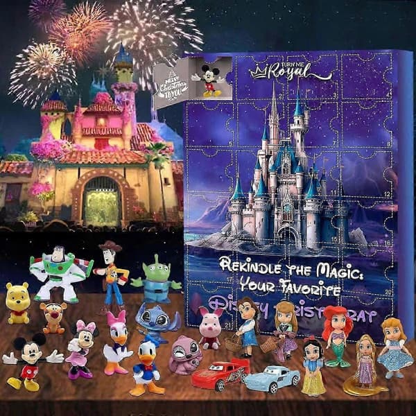 Julekalender - 24 Nedtælling Disney Søde Mickey Ornamenter, Mickey Mouse Håndlavet Blind Box Dukkedekoration Disney B