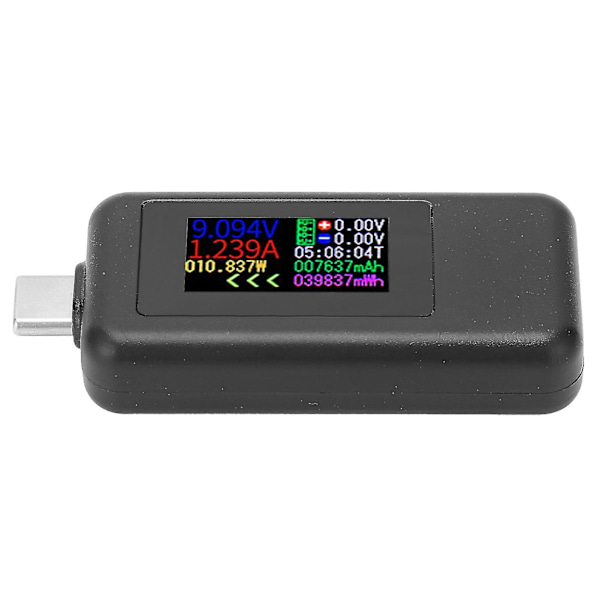 USB C Strømtester DC4-30V Spenning Strøm 2 i 1 Måler Fargeskjerm Voltmeter Amperemeter