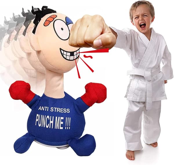 Stressavlastande Boxningsleksaker för Skrivbord, Desktop Punching Bag Arg Hanteringsdocka