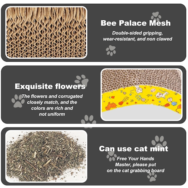 Kattklösbräda, Vändbar Kattklösare i Kartong Stor Bred Modern Soffsäng med Kattmynta (4-pack)