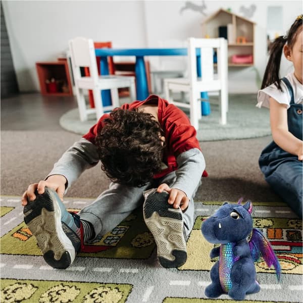 Dragebamse Sød Drage Plysdukke Legetøj 25 cm til Piger Drenge Jul (Drage Sort 25cm)