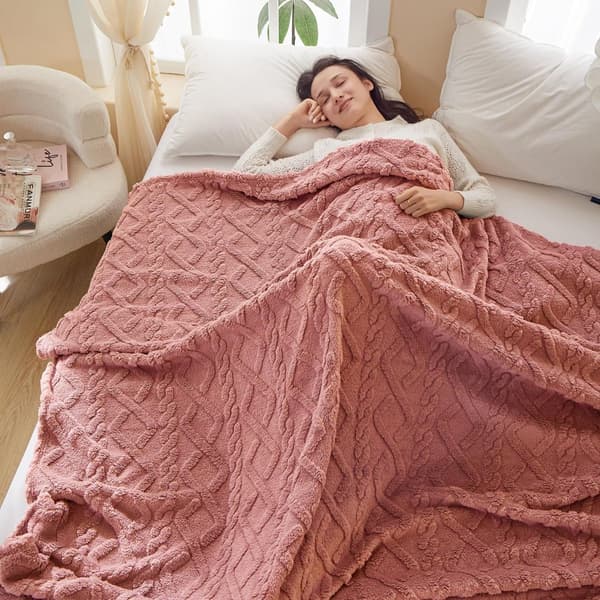 Mykt Fleeceteppe Varmt Og Koselig 1 Stykke Rosa 150 X 200 Cm