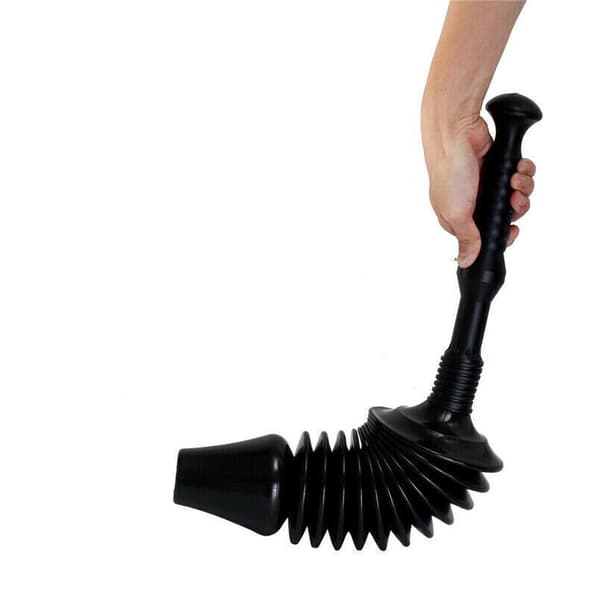 MP1600 1,6 gallonin WC-mäntä suppilon muotoisella kärjellä, musta