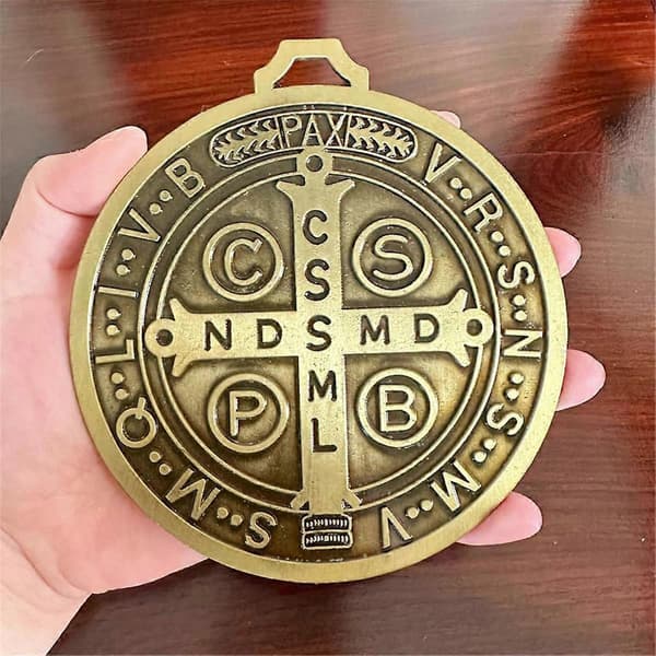 Hemvälsignelse medalj helgon extra stor medaljong hem beskyddare religiös gåva för hängande dörr,