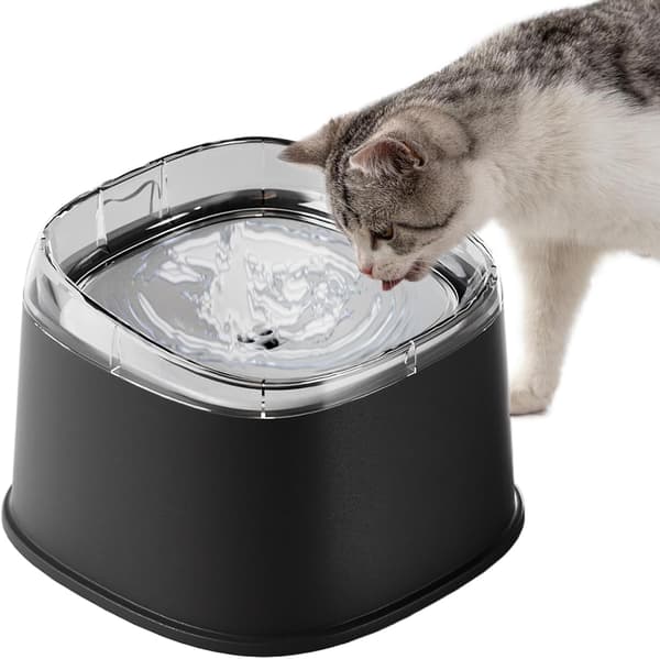 Anti-Spild Hundevandskål Stor 2200ml Kæledyrsfoder Langsom Drik Design til Hunde Hvalpe Killinger Hjem Rejse Udendørs Brug Sort