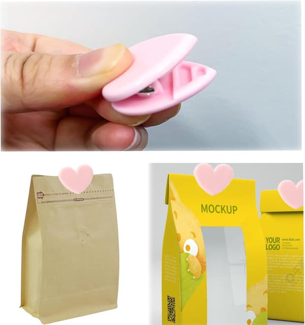 30 stk. hjerteformede binders, mini dekorative binders, papir- og poseklyper for kaffe, kontor, foto, bilde sider holder