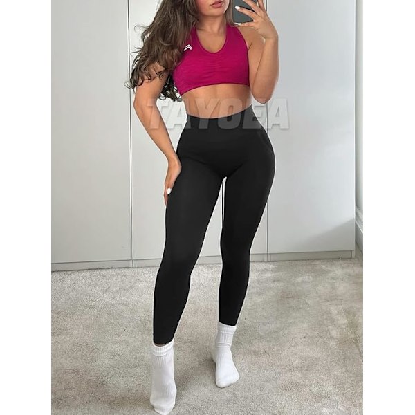 TAYOEA Sportleggings för damer - Kompression, Slim Fit & Ogenomskinliga - Perfekta för Yoga, Träning & Fitness S