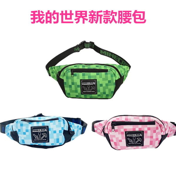 Minecraft leksaker creeper ansikte ryggsäck midjeväska stor kvantitet 32*17 Creeper Fanny Pack
