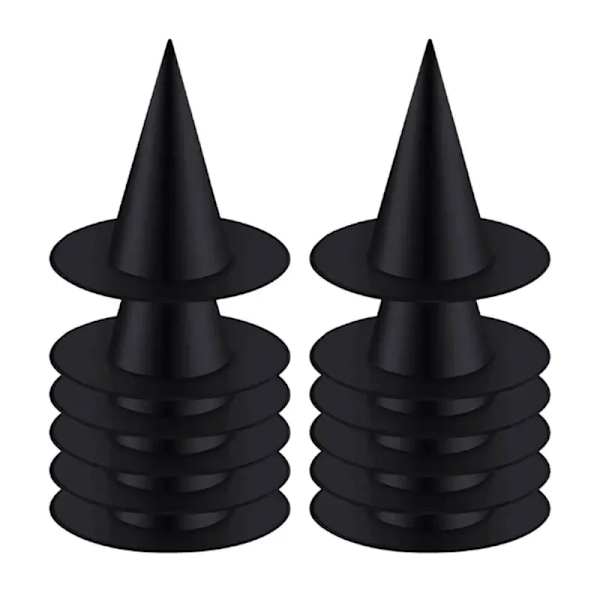 1-10 kpl Halloween Noitakypärä Lapsille Aikuisten Halloween Juhla Cosplay Puku Tarvikkeet Koriste Musta Noita Hattu Piha Ripustus Noitakypärä Musta Black 3PCS