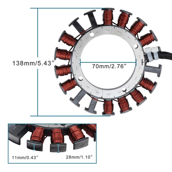 Kompatibel 18 Spole 2 Lednings Generator Magneto Stator Spole Erstatning for FR541V FR600V