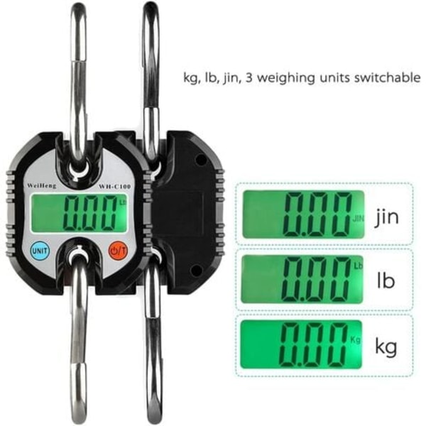 Digitaalinen nostovaaka matkatavaravaa'alle laukkuvaaka 3 punnitusyksikköä (0-100kg / 50g, 100-150kg / 100g)(FQ)