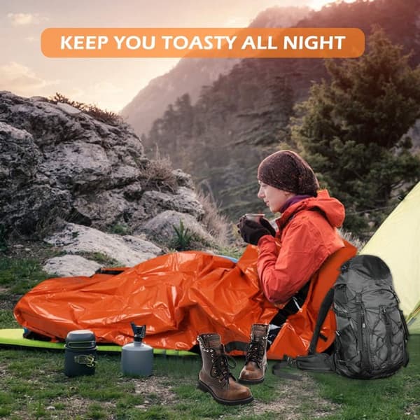 4-pack nödsovsäckar - Vattentät termisk överlevnadsfilt 215x90cm - Lätt Bivy-säck för camping vandring utomhusöverlevnad