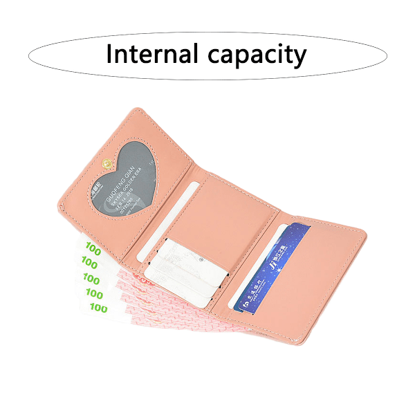 Söpö korttikotelo, pieni lompakko, tytöille, etutasku, taitettava lompakko