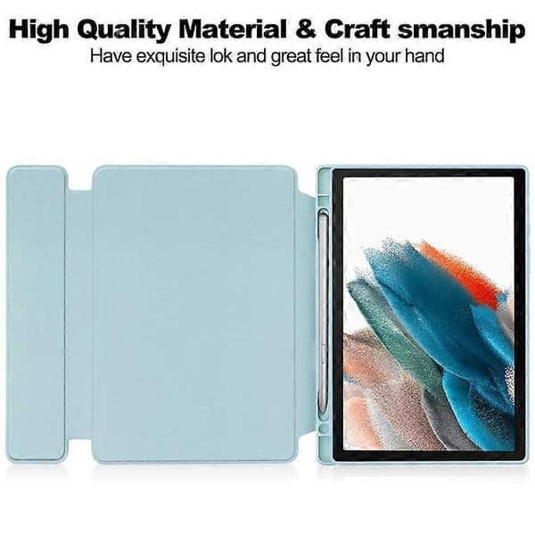 Compatible Case with Rotating Stand and Bluetooth Keyboard for Samsung Galaxy Tab A8 10.5 (2021) / (2022) - Perfect Azure-max Azure