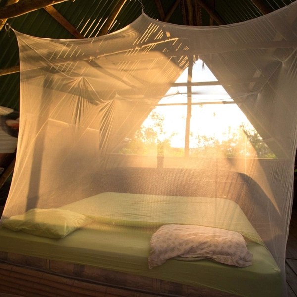 Camp Myggnät, Ultrastort myggnät för camping, fyrkantig nätgardin för säng, camping, sängkläder, förvaringsväska 200*200*200cm
