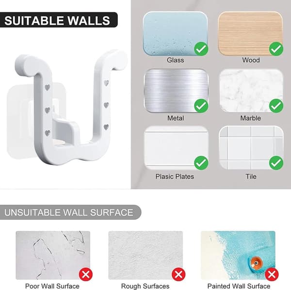 Shoe Racks 10-Pack Hanging Shoe Racks Wardrobe Organizer Shoe Rack System Self-Adhesive Shoe Storage Slipper Storage Studio Shoe Racks White