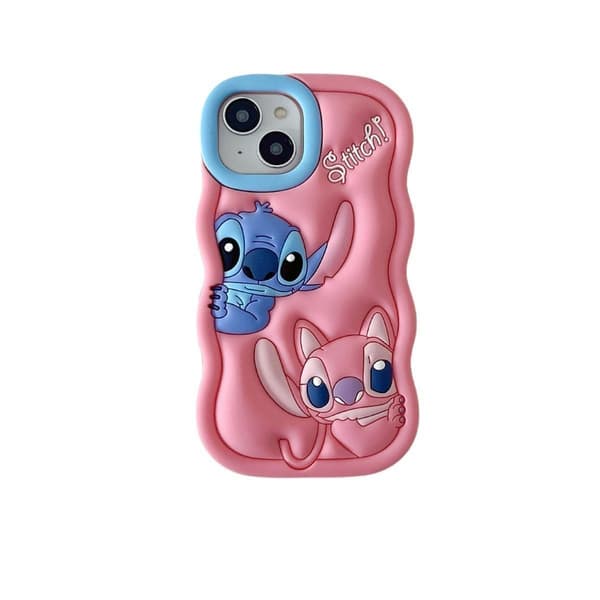 (För iPhone 11) Lilo och Stitch silikonfodral blå blå