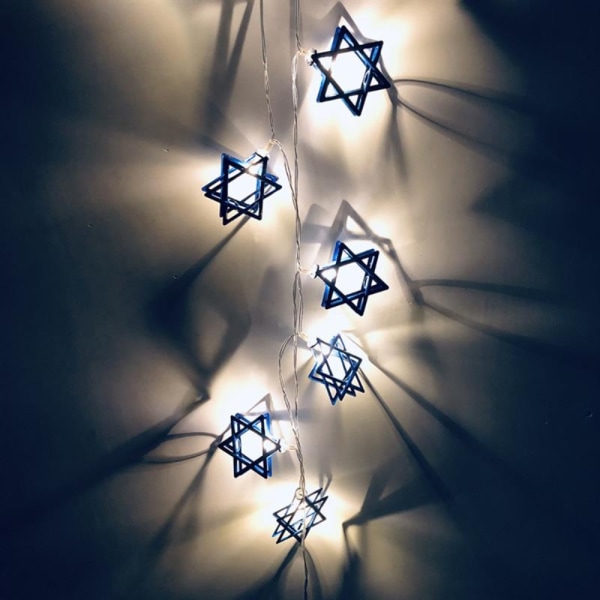 1,65M 10LED Hanukkah-ornament Davidstjerne lyslenke Blue