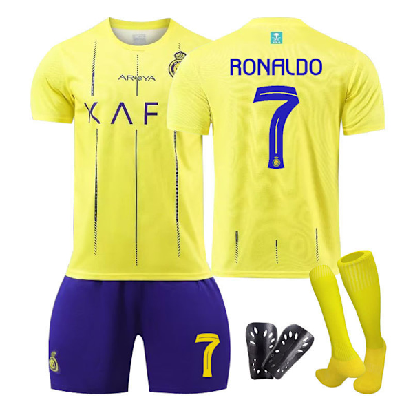 2324 Saudi Victory Voksen trøje Børn fodboldkamp Hold Kit knæpude kneepad 24#With socks