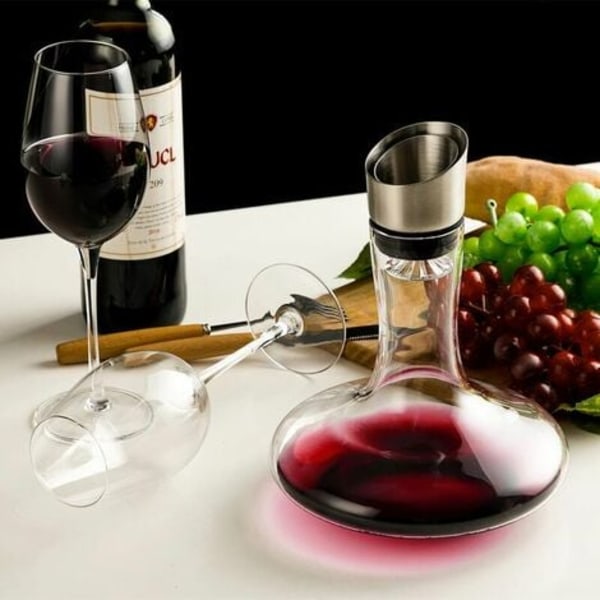 Vinkaraffel med integreret ilter og filter, vinkaraffel, vin dekanter, vinkaraffel, vingave, 100% blyfri