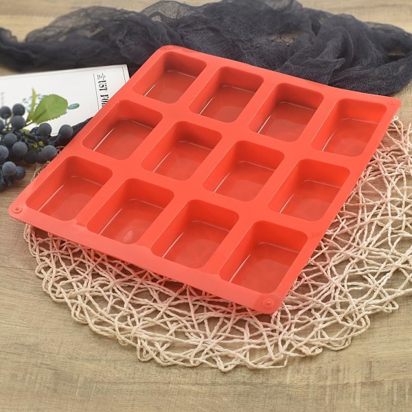 Mini silikone brødform, non-stick mini brødform, 12 hullers silikone brød bageform til mini brødstykker, 3 pakke