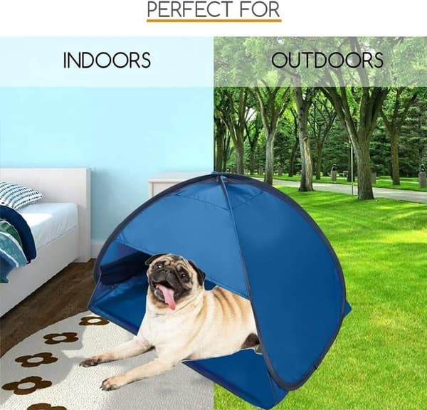 Beach Awning, Automatic Shade Tent with Phone Holder, Blue, 70x50x45cm, for Camping
